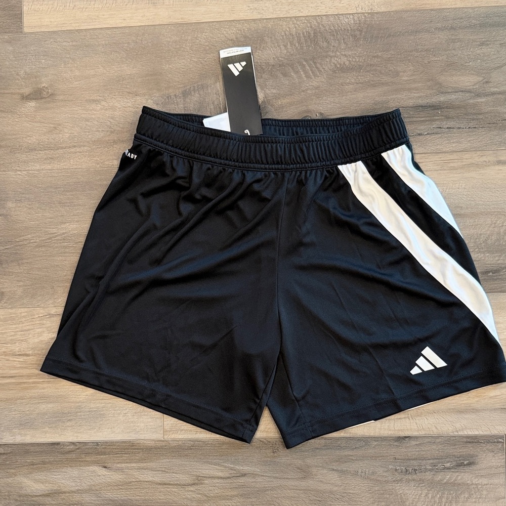 Boys Adidas Black Shorts with White Stripes, size  8-10